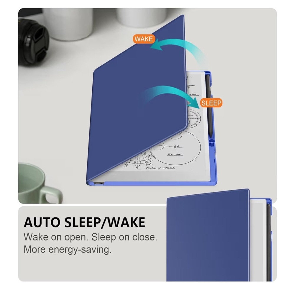 Folio Case for Remarkable Paper Pro 11.8 2024 Tablet Auto Sleep Wake blue - Picture 2 of 9
